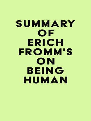 cover image of Summary of Erich Fromm's On Being Human